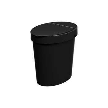 LIXEIRA OVAL GLASS 5 L-PT